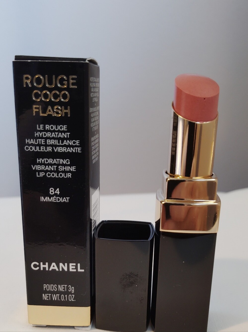 New CHANEL Rouge Coco Flash Hydrating Lipstick - 84 Immediat Coral Pink